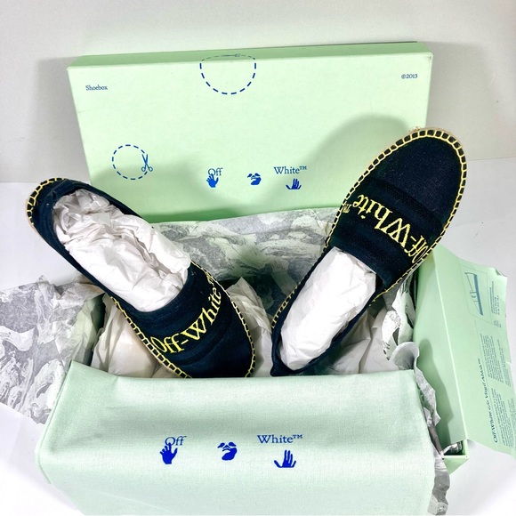 Off-White Bookish Logo Espadrille Black Size 38 NEW - Picture 5 of 17